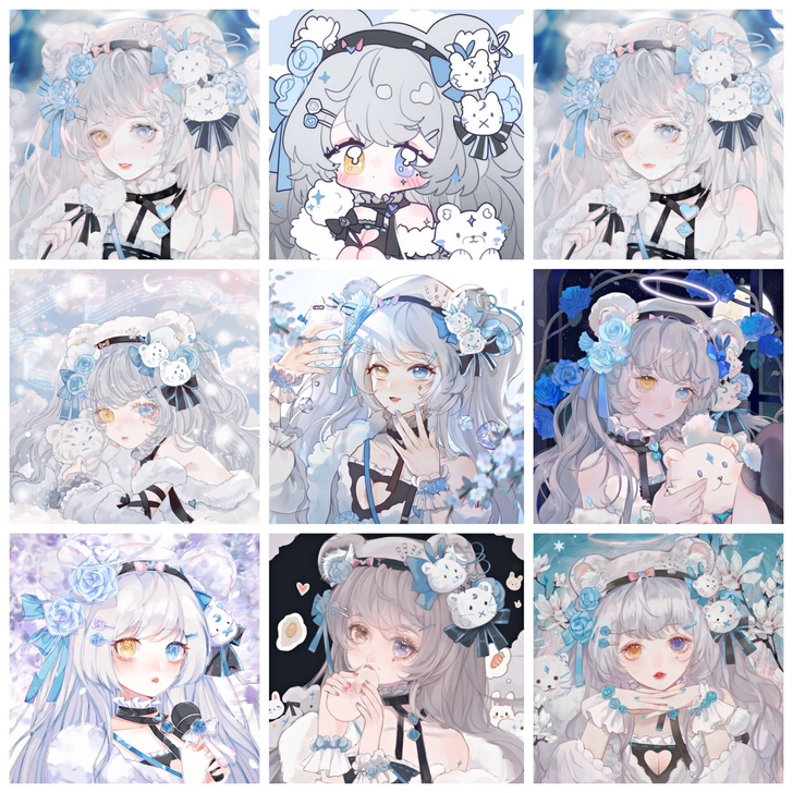 白虎，设子，成图，原创头像，170张左右，...