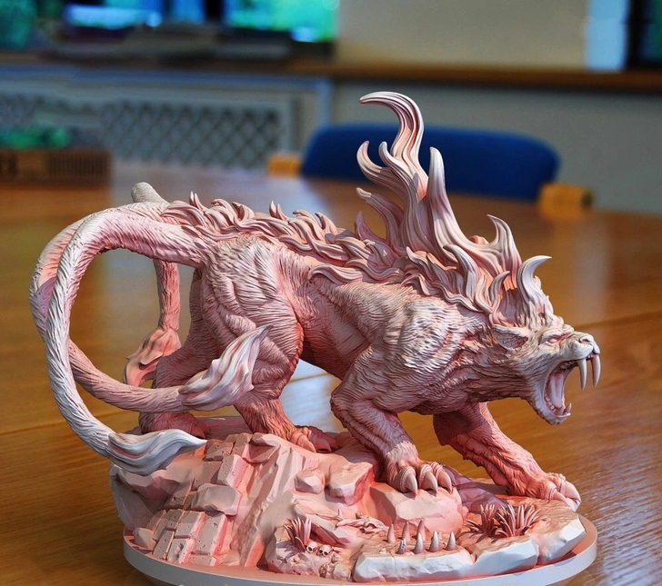 中国古代神兽  白虎 3D打印STL动漫模...