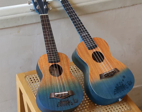 ANDREW桃花心木23寸梦幻蓝ukule...