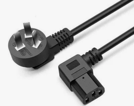 弯头电源线电脑机箱连接线三插3C品字弯尾电...