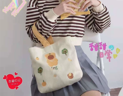 包包女2021新款小包韩版ins学生帆布手...