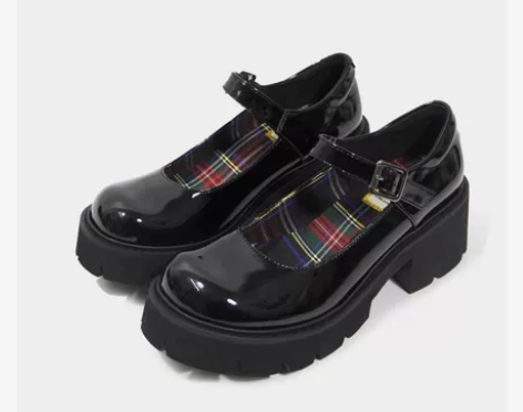 2020春季新品玛丽珍鞋小码粗跟厚底学院风...