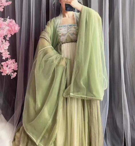 玉术原创汉服女诃子裙唐制大袖衫刺绣汉元素仙...