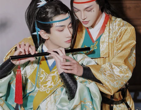 重楼鹿声原创唐制绣花中国汉服 xl码 适...