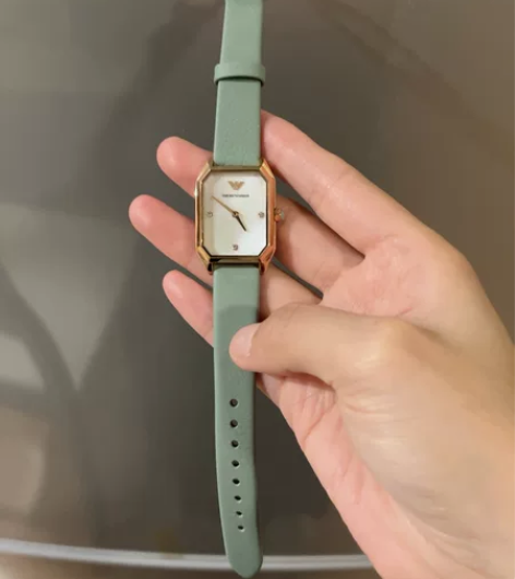 Armani阿玛尼复古小绿表 简约气质小方...