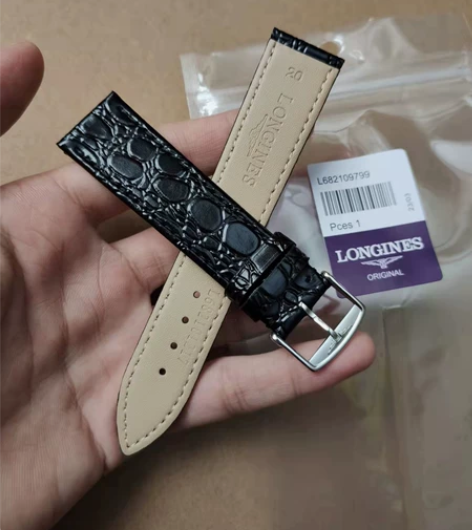 浪琴鳄鱼纹瑰丽表带律雅皮表带真皮嘉岚皮表链...