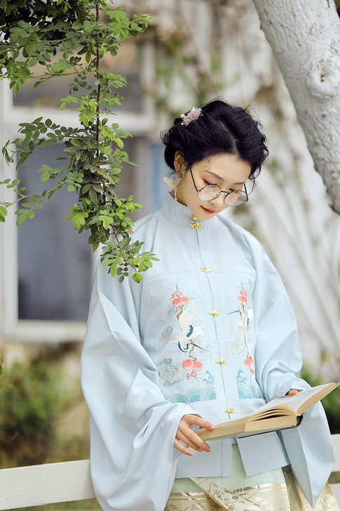 兰若庭 汉服 望水云鹤 明制 立领 补服 ...
