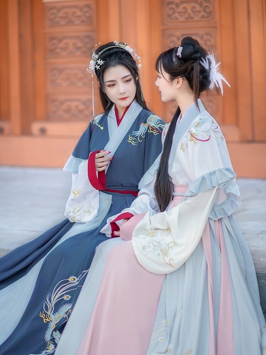 如梦霓裳汉服女青引晋制交领齐腰襦裙交嵛裙晋...