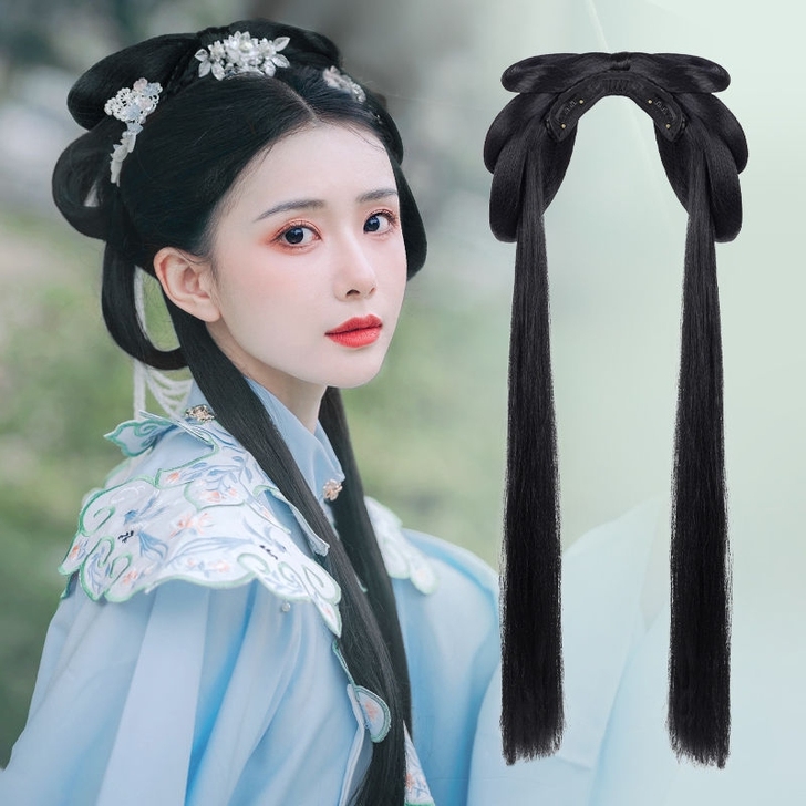 全新非二手包邮汉服懒人一体假发纯发丝包麻花...