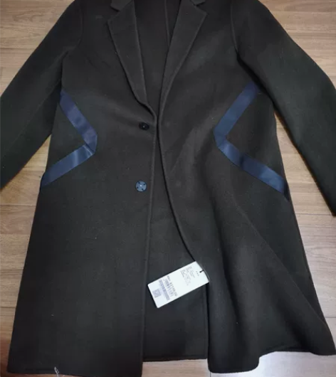 新利郎100%纯羊毛咸菜绿双面羊绒大衣！1...