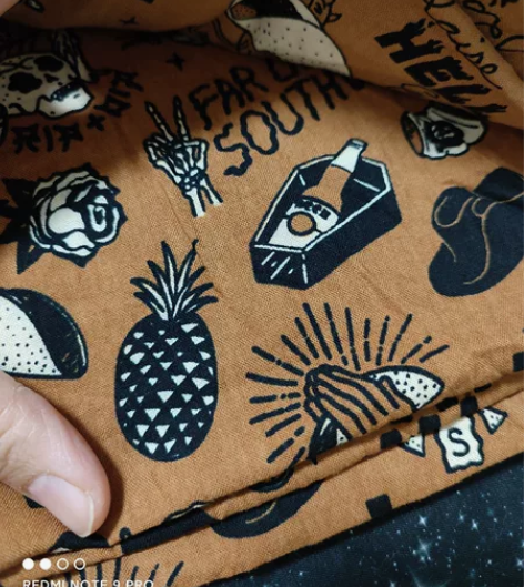 印花纯棉棉绸布料  人棉棉小布头  裙子裤...
