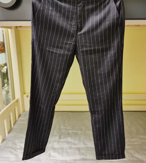 休闲裤  西装裤 九分裤 无弹性 藏蓝色 ...