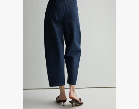 ?土耳其原色白牛棉籽布 镰刀廓形裤 复古高...