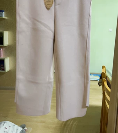 韩国秋冬加厚毛呢直筒阔腿裤女春季高腰显瘦垂...