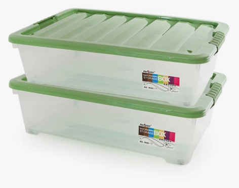 床底收纳箱带滑轮塑料特大号扁平整理箱被子衣...