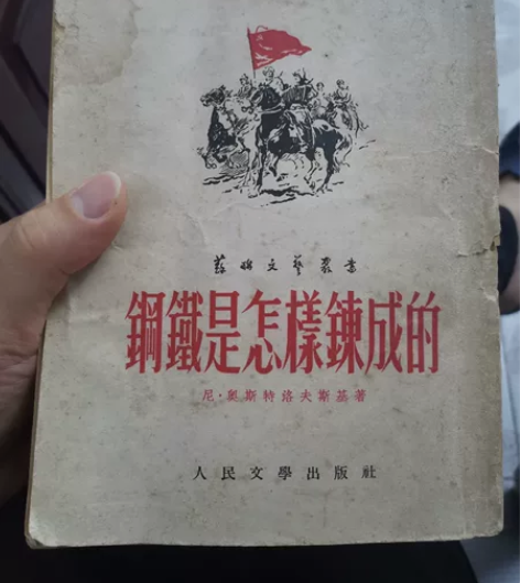 钢铁是怎样炼成的 第一版 封面和背页给小孩...