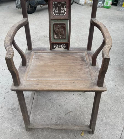 清代老木雕太师椅 品相如图 民俗老物件茶...