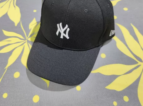 迷你标mlb小标软顶棒球帽，黑色，超酷男女...