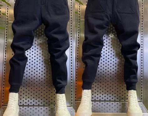秋冬新款男士加绒加厚休闲裤韩版潮流运动长裤...