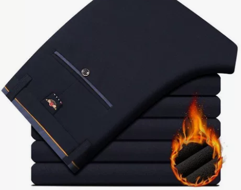 休闲裤男款加绒加厚冬季长裤直筒宽松弹力西裤...