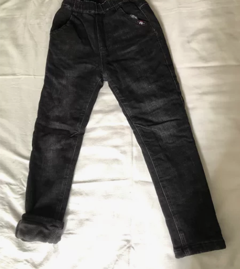 全新黑色加绒牛仔长裤,裤长-档到腰-臀围:...