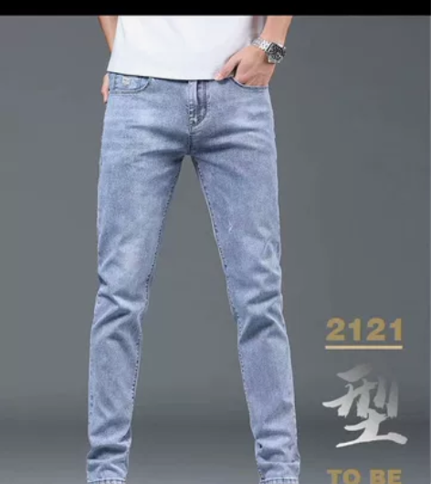 新款春秋季牛仔裤男士修身直脚裤 时尚版型，...