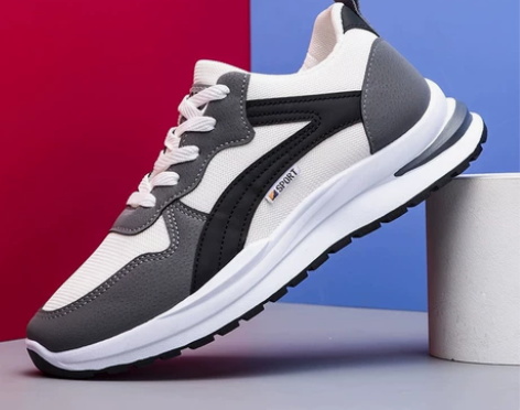 新款男鞋男士运动鞋飞织网面透气潮鞋亚马逊男...