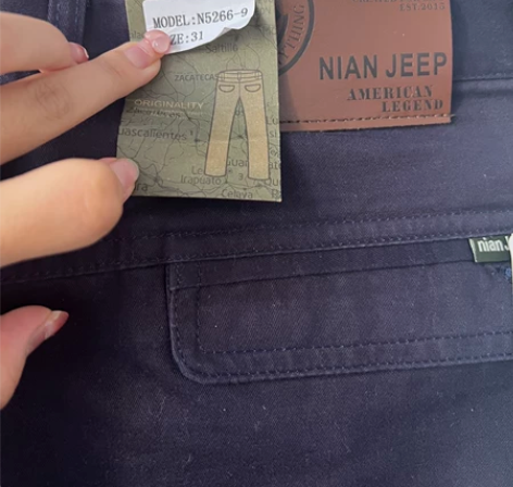吉普盾男士长裤休闲裤牛仔裤深蓝色蓝黑色， ...