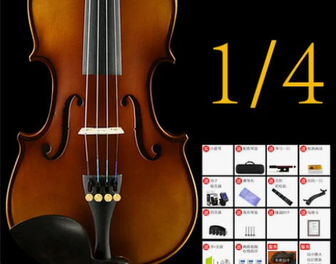 浩成进口实木小提琴初学者手工专业级儿童成人...