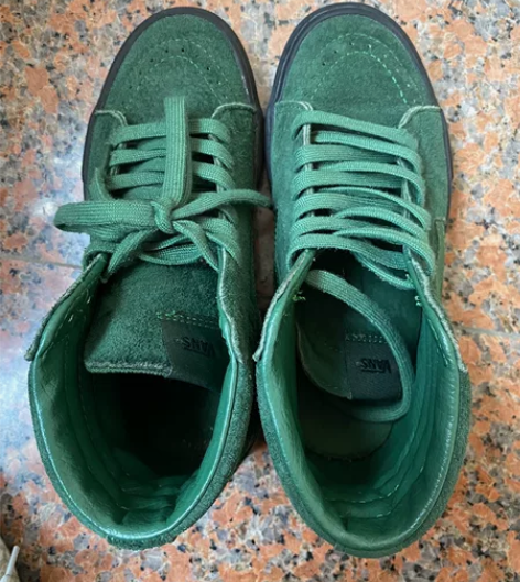 Vans高帮绿色板鞋帆布鞋 36码数 鞋底...