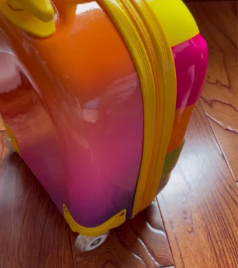 bouncie儿童彩虹拉杆箱16寸女孩可坐...