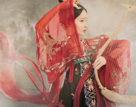 都城南庄汉服 菩提镜 中大袖齐胸襦裙女黑色...