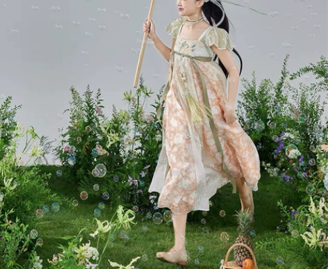 七月夕国风汉服 鹊灵 吊带绣花印花拼接齐胸...