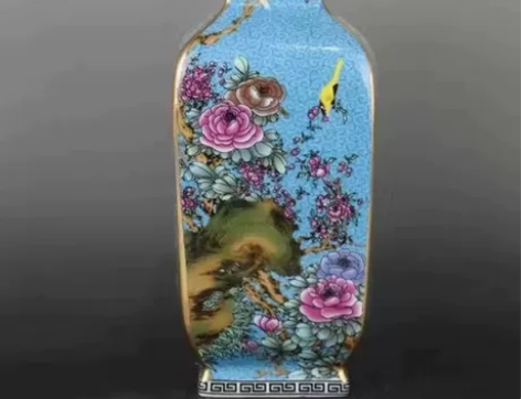 清仓价转卖描金珐琅彩四季花鸟瓶，仿古瓷器，...