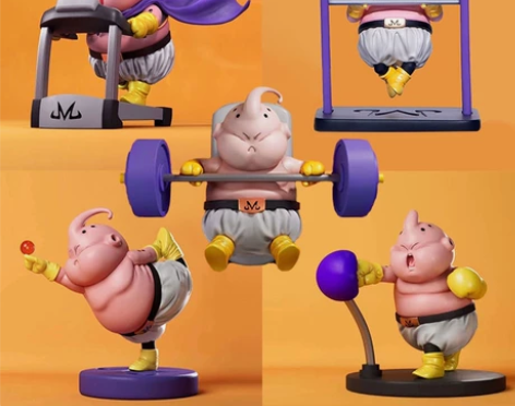 七龙珠手办 魔人胖布欧 健身房创意恶搞布欧...