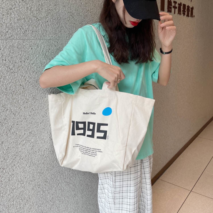 新款韩版复古ins超火帆布袋男女单肩包手提...