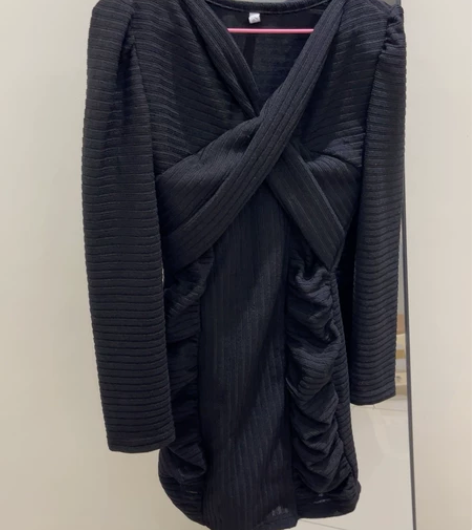 针织黑色连衣裙包臀裙 110以内的姐妹收 ...