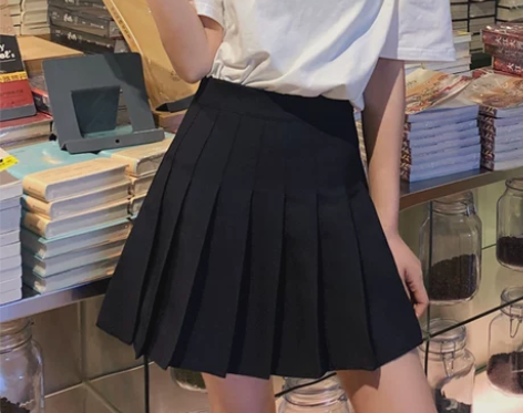 百褶裙女夏短裙高腰白色灰色a字裙显瘦黑色百...
