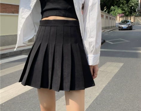 2022年新款高腰百褶裙春秋半身A字裙子秋...