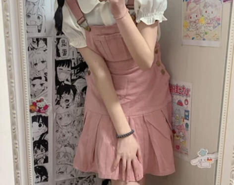 学院风减龄牛仔背带连衣裙女2022夏季新款...