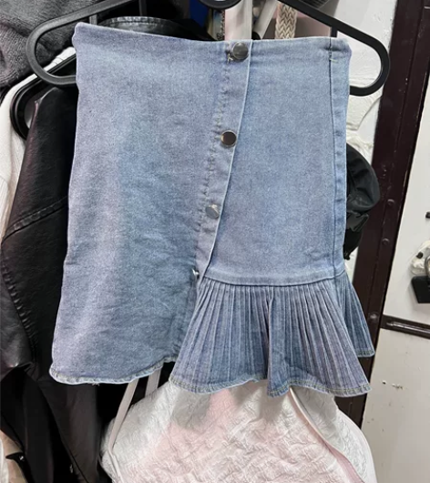 eevvcoco旗舰店不规则鱼尾牛仔短裙子...