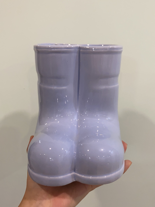 蓝色陶瓷雨鞋花瓶雨伞收纳