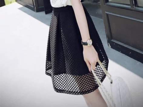 镂空半身裙女高腰蓬蓬裙网纱中裙新款夏季百…...