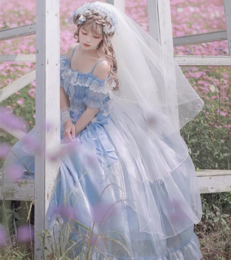 风铃岛 椿山物语原创lolita洋装连衣裙...