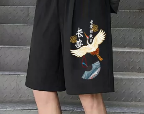 夏季长安故里短裤男学生大码胖子潮流宽松五分...