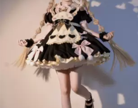 零卡糖Lolita洛丽塔可爱兔兔春秋连衣裙...