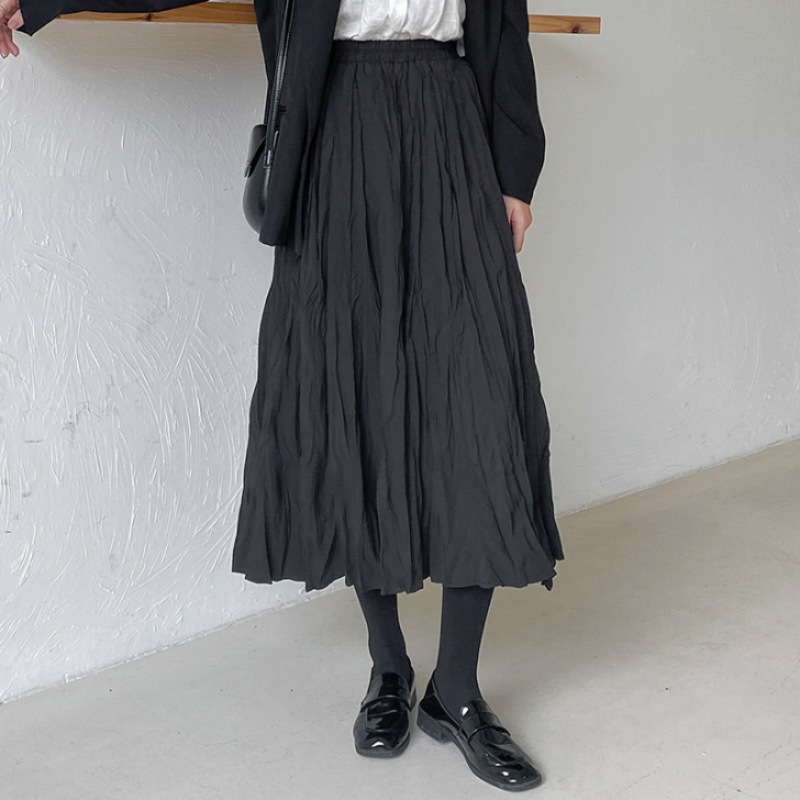 【年货价】黑色半身裙女秋冬季新款韩版高腰a...