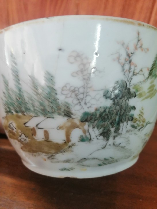 清晚期浅降名家喻春作品，画工一流，残拼，标...