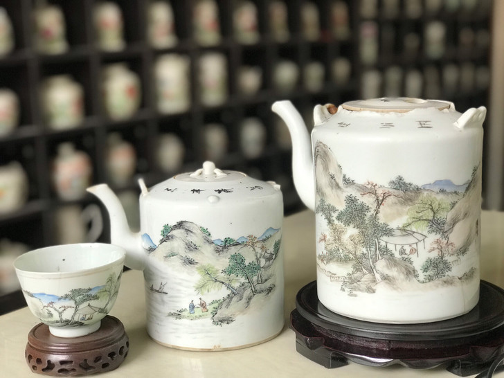 民国茶壶程继如及他风格的山水壶感兴趣的话给...