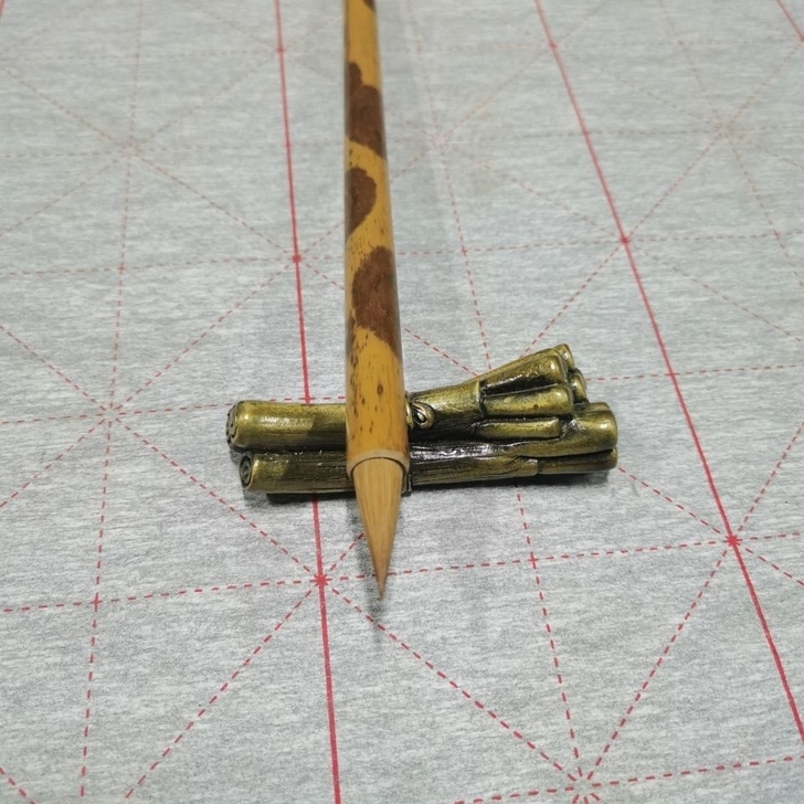 古法纯狼毫鸡距笔手工仿唐古法短锋蒜头雀头抄...